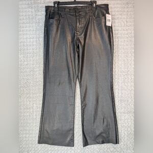 KUT From The Kloth Black Women's Size 14 Kelsey High Rise Ankle Flare Raw Hem